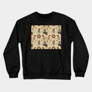 Sea Tattoo Repeating Pattern Crewneck Sweatshirt